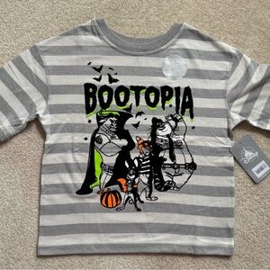 Disney Store Zootopia Gray and White Striped Kids Shirt -Youth/Toddler size 4 XS